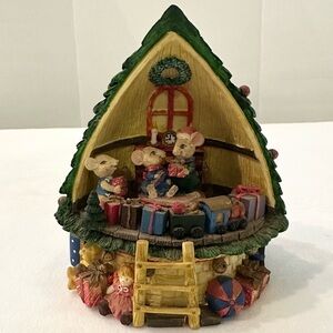 San Francisco Music Box Company Deck The Halls Mouse Family Christmas Gifts RARE